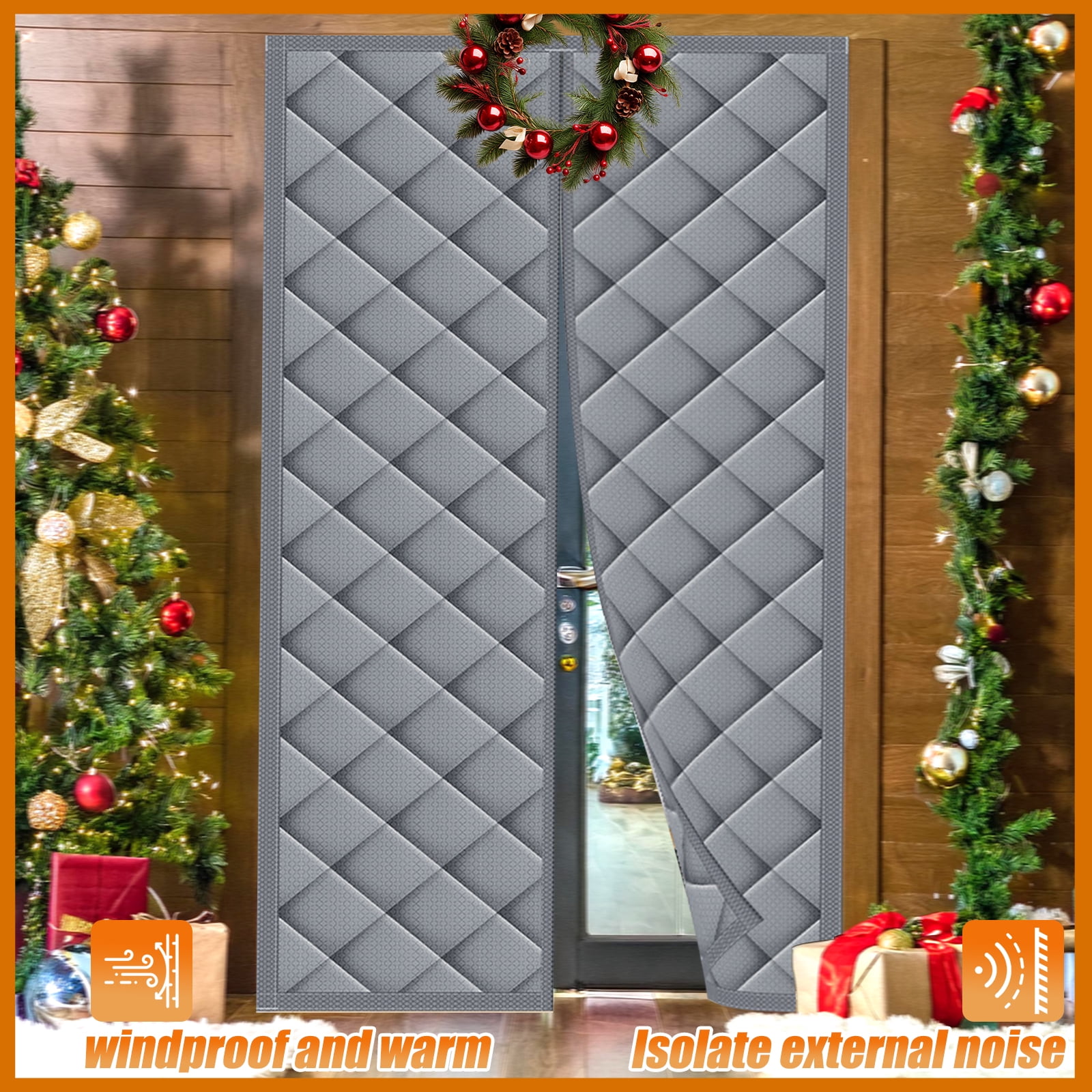 Winter Magnetic Thermal Insulated Door Curtain Fits Door Size 32" X 80" Insulation Cover Blanket Insulation Cloth Thicken Cotton as Privacy Temporary to Soundproof