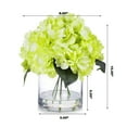 thumbnail image 4 of Enova Home Artificial Flowers Large Silk Hydrangea Fake Flowers Arrangement in Cylinder Glass Vase with Faux Water for Home Office Wedding Decoration (Green), 4 of 4