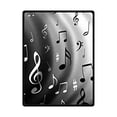 thumbnail image 1 of RYLABLUE Music Notes Black And White Series Special Effect Grey Fleece Throw Blanket 58x80 pouces, 1 of 1