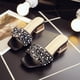 thumbnail image 5 of Zapatillas de mujer de gran tamaño, ropa de calle, estilo veraniego, tacón grueso de perla, estilo de tacón alto de una sola pierna, sandalias con lazo y diamantes de imitación, 5 of 6