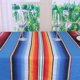 thumbnail image 2 of Hxezoc Mantel Mexicano A Rayas De 59 X 84 Pulgadas, Mantel De Sarape Mexicano De Algodón Con Flecos Cuadrados Grandes Para Decoraciones De Bodas Y Fiestas Mexicanas, Cubierta De Mesa Al Aire Libre (Az, 2 of 5