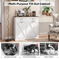 thumbnail image 3 of Daluvenix Double Tilt Out Trash Can Cabinet for 2 Bins,Hidden Trash Bin Storage Cabinet with Hideaway Drawers,Pet Proof Trash Can Holder for 2 x 10 Gallon , Kitchen, Dining Room, Living Room, White, 3 of 9