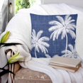thumbnail image 3 of 26x26 Pillow Covers Set of 2, Indigo Blue Palm Trees Square Throw Pillow Covers for Couch/Sofa/Living Room, Farmhouse Tropical Summer Beach Decorative Soft Pillowcases for Couch Throw Pillows, 3 of 7