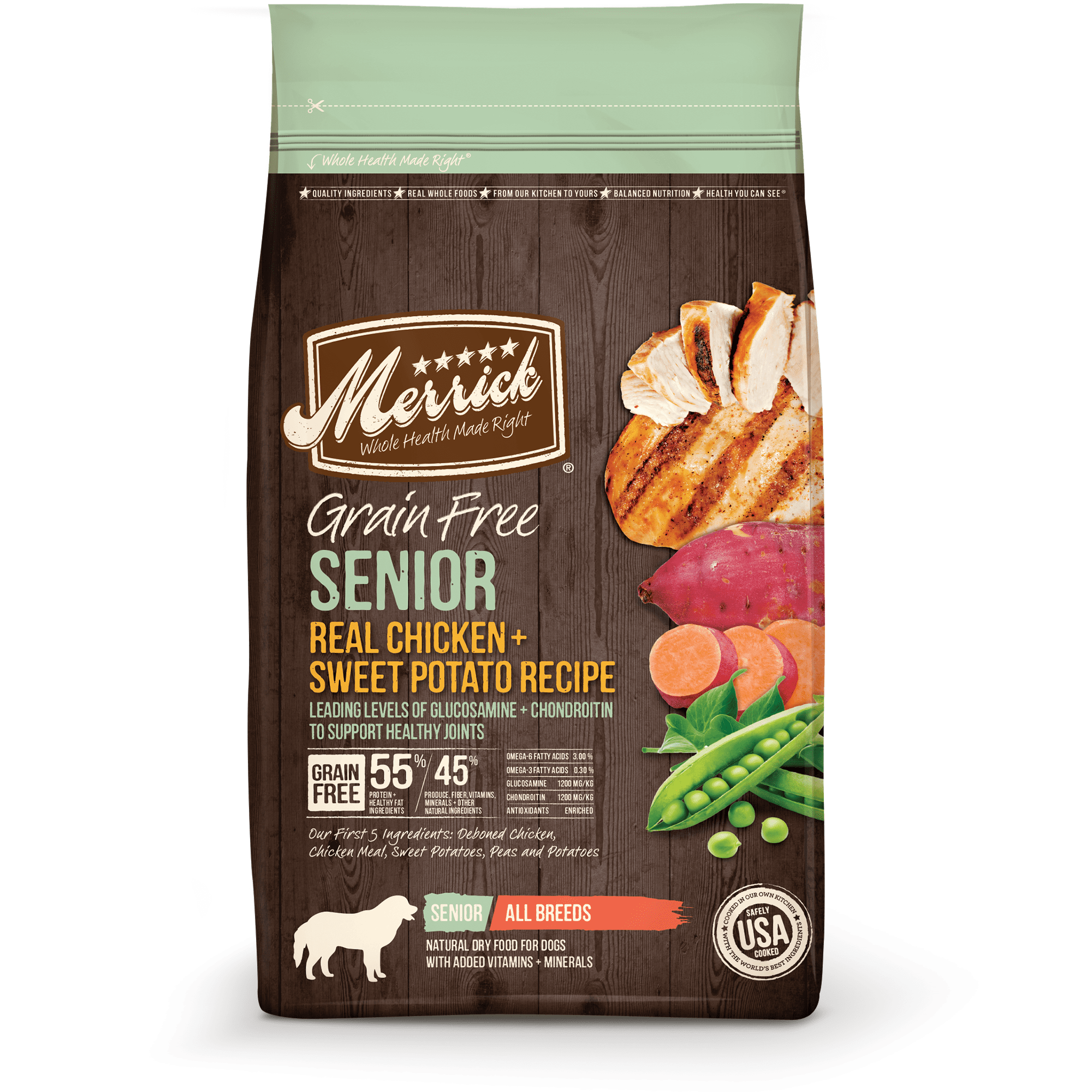 Merrick GrainFree Real Chicken & Sweet Potato Recipe Senior Dry Dog Food, 25 lb