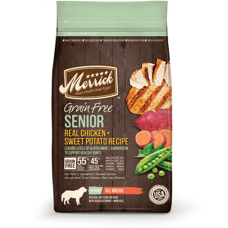 Merrick Grain-Free Real Chicken & Sweet Potato Recipe Senior Dry Dog Food, 25