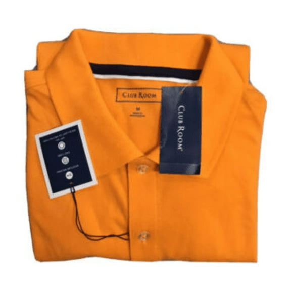 Club Room Mens  Classic Fit Performance Polo Shirt, Turmeric, Sm
