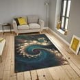 thumbnail image 3 of Beautiful Peacock Feather Art Area Rug Teal Blue Turquoise Outdoor Indoor Washable Rug For Floor Mat Indoor Throw Rugs Soft Mats For Bedroom Living Room Kids Room, 3 of 7