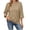 Khaki, variant on Women's Crew Neck 3/4 Sleeve Open Back Tie Cutout Blouse Casual Relaxed Fit Everyday Summer Top