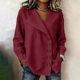 thumbnail image 2 of NominalSnug Button down Shirts for Women Long Sleeve Shirts Collared Dressy Casual Blouses Loose Fit Fall Tops, 2 of 8