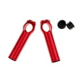 thumbnail image 1 of Par de empuñaduras de manillar de bicicleta de montaña BMX Zulema de aleación con tapones rojo, 1 of 8