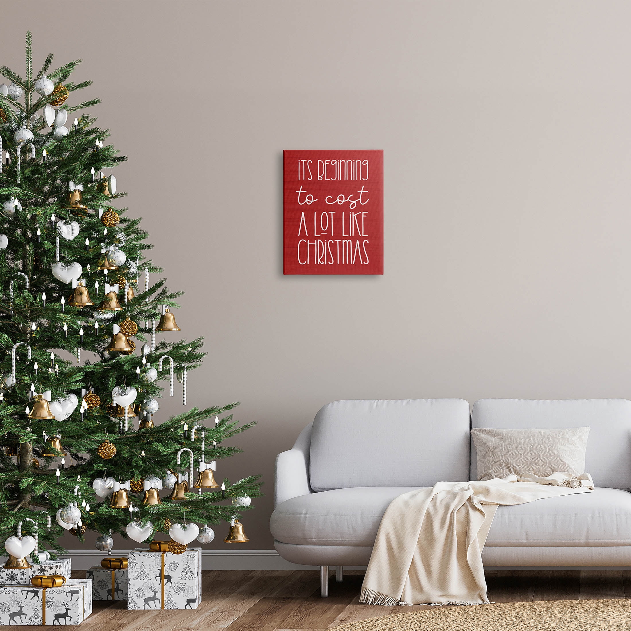 Cost A Lot Like Christmas Funny Phrase Holiday Graphic Art Gallery Wrapped Canvas Print Wall Art