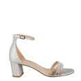 thumbnail image 2 of American Glamour Footwear Ingrid Robe Talon Bloc Largeur Moyenne Bride à la Cheville Argent, 2 of 5