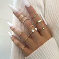 thumbnail image 3 of LAICAIW Black Knuckle Rings Set for Women Girls Vintage Stackable Midi Rings Boho Crystal Pearl Sea Wave Finger Ring Pack, 3 of 7