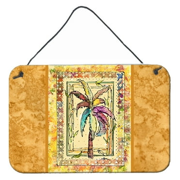 Carolines Treasures 8614DS812 Palm Tree Wall or Door Hanging Prints 8HX12W multicolor