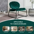 thumbnail image 2 of Modern industrial slant single person plush accent chair with metal frame Emerald, 2 of 5