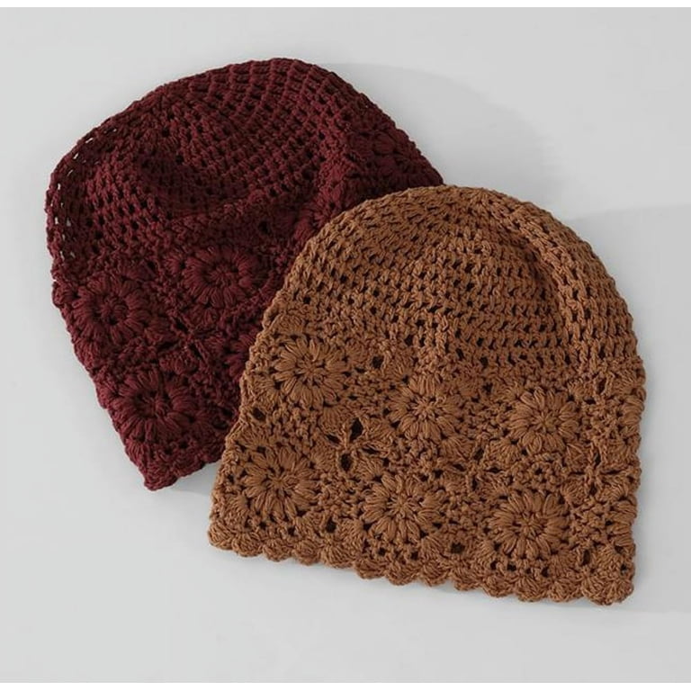 CoCoMangos Women Crochet Beanie Hat Hollow Out Summer Flower  display picture 1