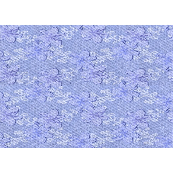 Ahgly Company Indoor Rectangle Patterned Sky Blue Dress Blue Area Rugs, 5' x 7'