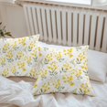 thumbnail image 6 of Throw Pillow Covers 16x16 Inch Set of 2, Yellow Flowers Spring Waterproof Outdoor Pillow Covers, Elegant Farmhouse Botanical Decorative Cushion Pillowcases for Couch, Sofa, Bed, Garden, Patio, 6 of 9