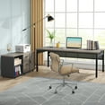 thumbnail image 4 of Tribesigns L-Shaped Computer Desk with Drawer Cabinet, 70.86 in. Executive Office Desk with 47 in. Lateral File Cabinet Combo, Gray, 4 of 9