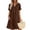 *Brown, variant on Women's Linen Blend V Neck Short Sleeve Half Button Midi Dress with Pockets ,Solid Color Casual Summer Dress Pink,Women's Plus XXXL