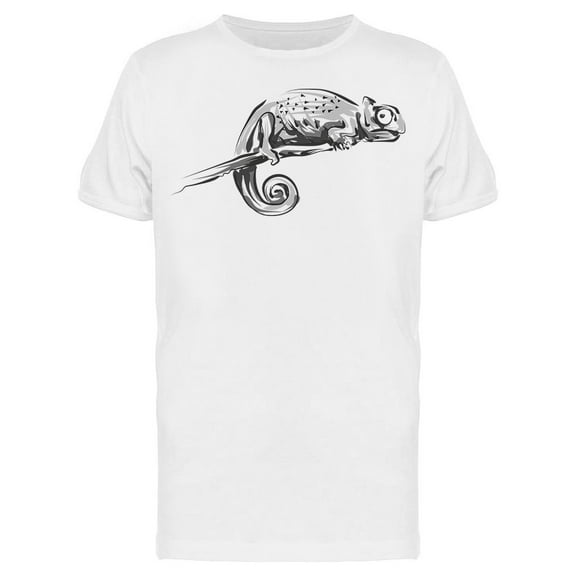 Line Sketch Chameleon Art T-Shirt Men -Image by Shutterstock, Male 3X-Large