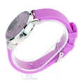 thumbnail image 3 of SA106 Womens Minimal Modern Silicone Round Rhinestone Analog Wrist Watch Pink, 3 of 4