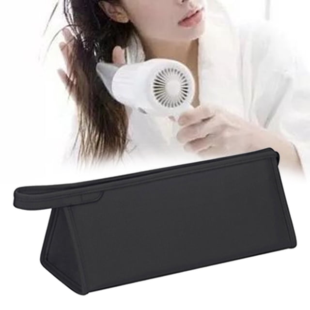 Bolsa de Almacenamiento Bolsa Accesorios Protección de Humedad Anti-Scratch PU Dispositivos Portátil de cabellero para Revestimiento de Escritorio negro Yinane Caja de almacenamiento de secador de pelo