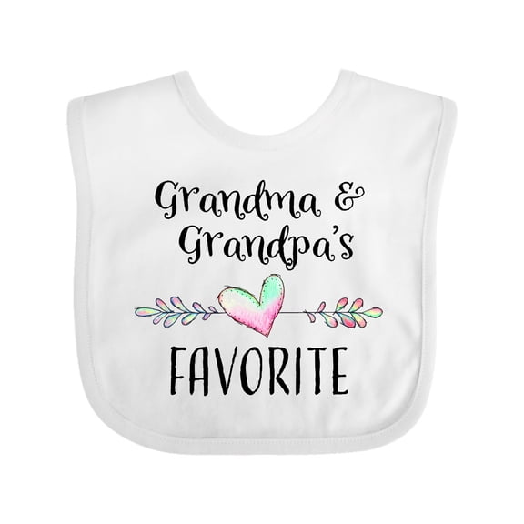 Inktastic Grandma and Grandpas Favorite Heart Grandchild Boys or Girls Baby Bib