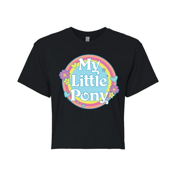 My Little Pony - Retro Rainbow Badge - Junior's Cropped Tee
