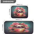 thumbnail image 3 of Coolnut 2 Pieces Sloth Kitchen Rugs and Mats Set Absorbent Soft Kitchen Mats for Floor Non-Slip Kitchen Mat Doormat Set, 19.7"x47.2"+19.7"x27.6" Home Decor Gifts, 3 of 7