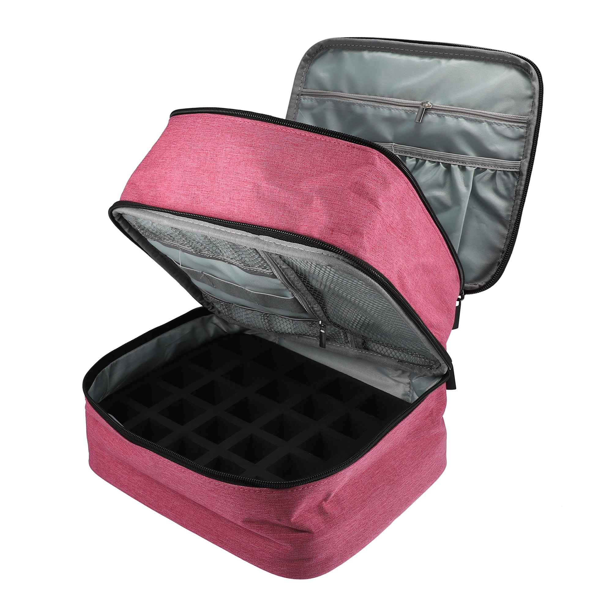 Unique Bargains Floral Makeup Bag Zipper Flower Cosmetic Pouch Rose Red