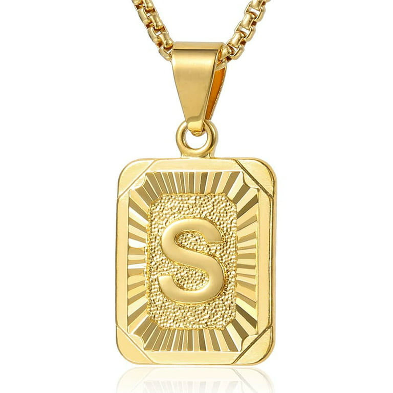 Dropship 18K Gold Initial Necklace Sets For Women Mens; Round Sqaure Initial  Letter Pendant Necklace 26 Capital A-Z; Gold Plated Layered Necklaces  Stainless Box Chain 18-22inch … to Sell Online at a
