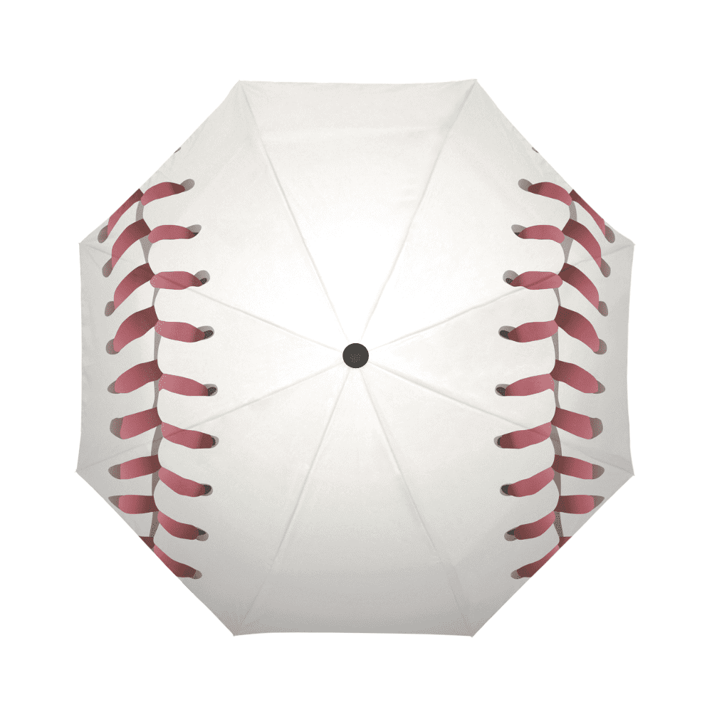 Baseball Fire Pattern Print Automatic Foldable Umbrella