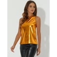 thumbnail image 3 of Unique Bargains Women's Halloween Costume Shiny Tank Top Shimmer Camisole Vest L Orange, 3 of 5