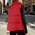 thumbnail image 6 of cocolona Puffer Vest for Women Stand Collar Zipper Snap Sleeveless Jacket Casual LightWeight Winter Warm Outerwear, 6 of 7