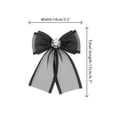 thumbnail image 2 of INSPIRE CHIC Broche de mujer Clip Malla Flor Perlas Rhinestone Color Sólido Lazo Negro, 2 of 5
