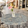 thumbnail image 4 of Blue Grey Seaports Fitted Tablecloth with Elastic Edged, Round Table Cloth for Dining Table, Vintage Ocean Anchor Shark Lighthouse Waterproof Oil Proof Table Cover for Indoor Outdoor 45"-54", 4 of 8