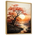 thumbnail image 2 of Designart "Orange Tree Moon form Landscape IV" Floral Floater Framed Wall Art Print, 2 of 7