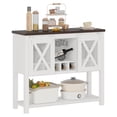 thumbnail image 7 of 46.5 In Sideboard Buffet Storage Cabinet, Farmhouse Wine Bar Cabinet with Wine Glass Rack & Sliding Barn Doors, Liquor Cabinet Bar Coffee Bar Cabinet for Home, Kitchen, Dining, Living Room, Gray, 7 of 7