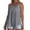 Grey, variant on Women's Tops, Tees & Blouses Women Pleated Neck Wide Strap Fleece Lined Built-In Padded Bra Loose Sleeveless Casual Camisole Soft Warm Base Layer Tank Top Black S