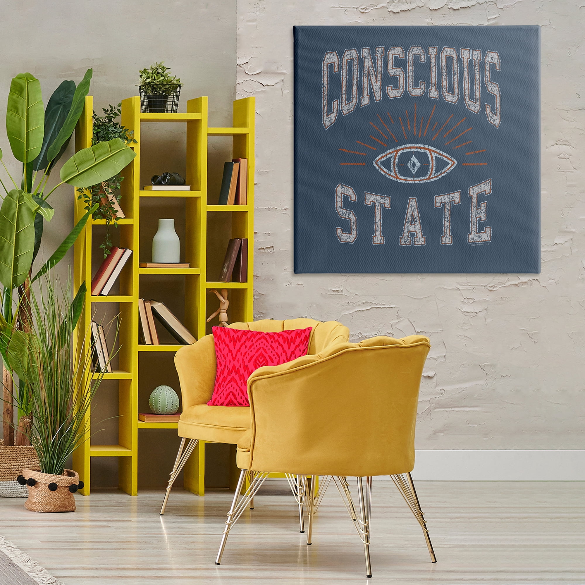 Stupell Industries Conscious State Varsity Style Text & Numbers Painting Wrapped Canvas Art Print Wall Art, 36 x 36