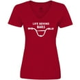 thumbnail image 3 of Inktastic Life Behind Bars BMX Women's V-Neck T-Shirt, 3 of 5