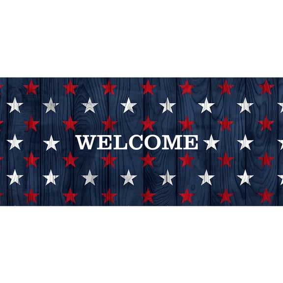 Briarwood Lane Everyday Wood American Flag Mini Mat 22x10 Indoor Outdoor Doormat