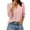 Pink, variant on BangWanChi Women's Casual T-Shirts Fashion Ladies Solid 3/4 Length Sleeve Smocked Cuffed V-Neck Shirt Light Blue L