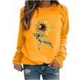 thumbnail image 2 of Aoujea Plus Size Tops 2023 Winter Womens Casual Tops Ladies Sunflower Print Sweatshirt Blouse Tee Sweater Tunic Tops Up To 65% Off, 2 of 3
