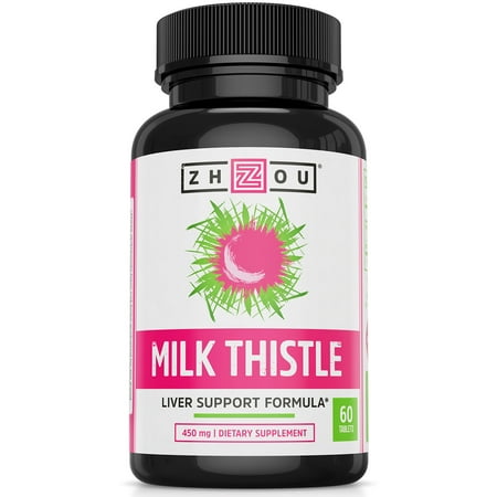 Zhou Milk Thistle Standardized Silymarin Extract for Maximum Liver Support | Detox, Cleanse & Maintain | 60 Tablets