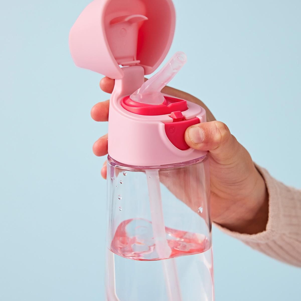 b.box - 20oz Tritan Straw Bottle: Large, Modern Water Bottle with Flip Straw for Kids. Spill Proof, BPA Free. Great for School