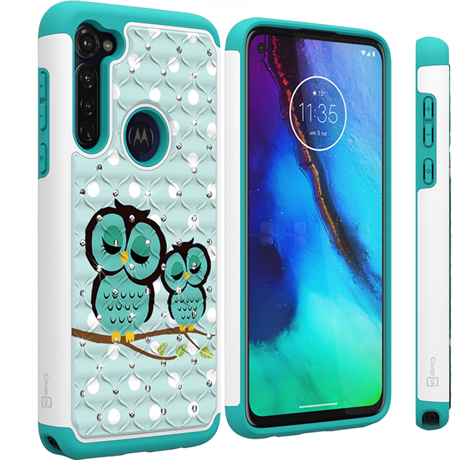 CoverON Motorola Moto G Stylus Case, Aurora Series Rhinestone Phone Cover