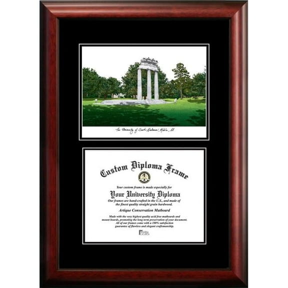 Campus Images AL991D-1185 8.5 x 11 in. University of South Alabama Diplomate Diploma Satin Mahogany Frame