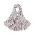 thumbnail image 3 of Muslim 'S Classic and Practical Women's Solid Color Casual Scarf Headscarf, Gauze Linen Feeling Scarves Lightweight Soft Beach Shawl Wraps, Women Hijab Cloth Islam Turban Wraps Light Gray One Size, 3 of 4